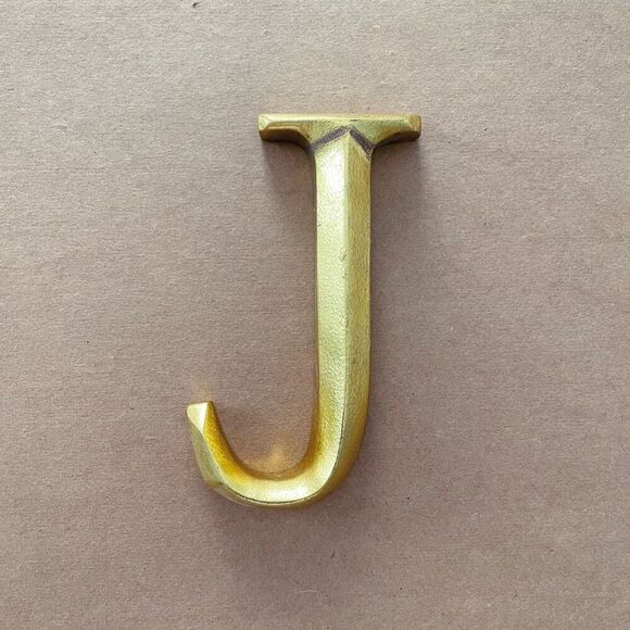 Ballard Design Antique Golden Typesetter Plaque J - Picture 1 of 6